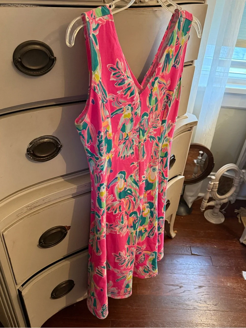 Lilly Pulitzer Dahlia Fit & Flare Dragonfruit Toucan Dress S - Picture 3 of 8